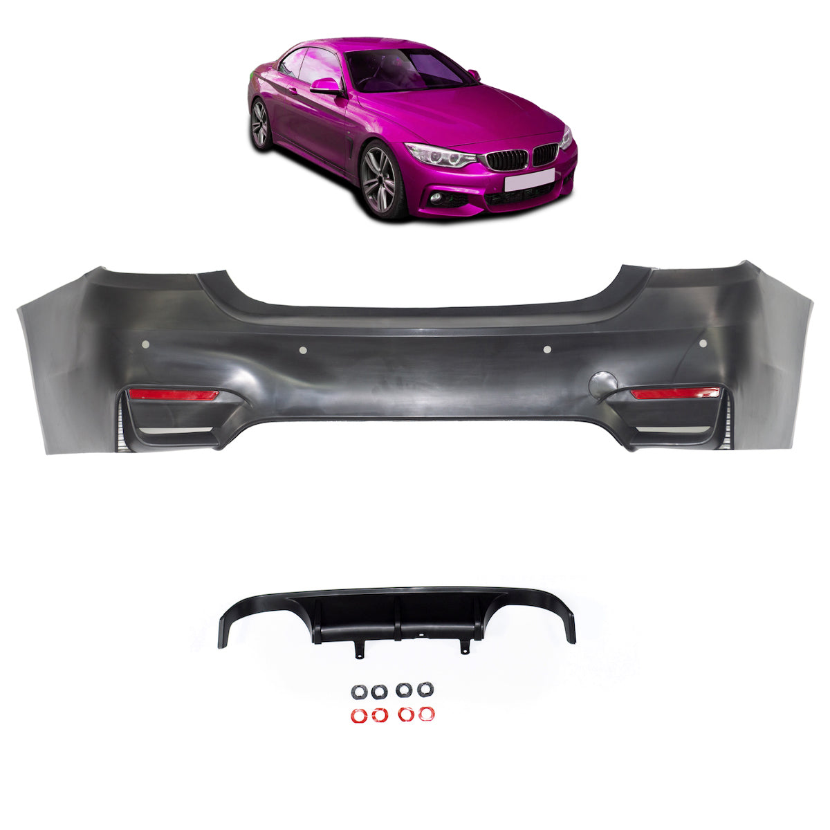 Heckstoßstange mit PDC passend für BMW 4 Series F32 F33 2013-2020 – Ansicht 1