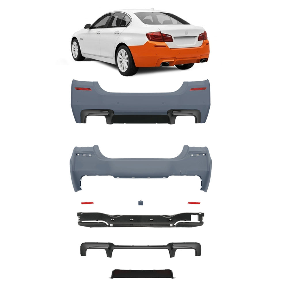 Heckstoßstange mit PDC mit Diffusor passend für BMW 5er F10 Limousine 2010-2017 – Ansicht 1