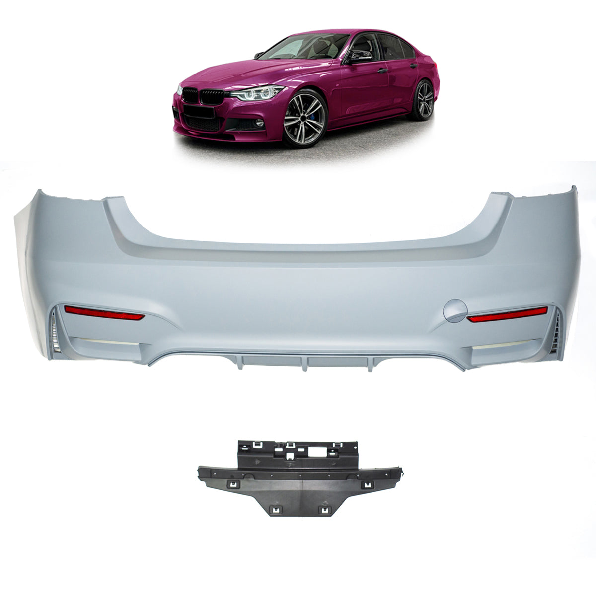 Heckstoßstange ohne PDC passend für BMW 3er F30 Limousine 2012-2018 – Ansicht 1
