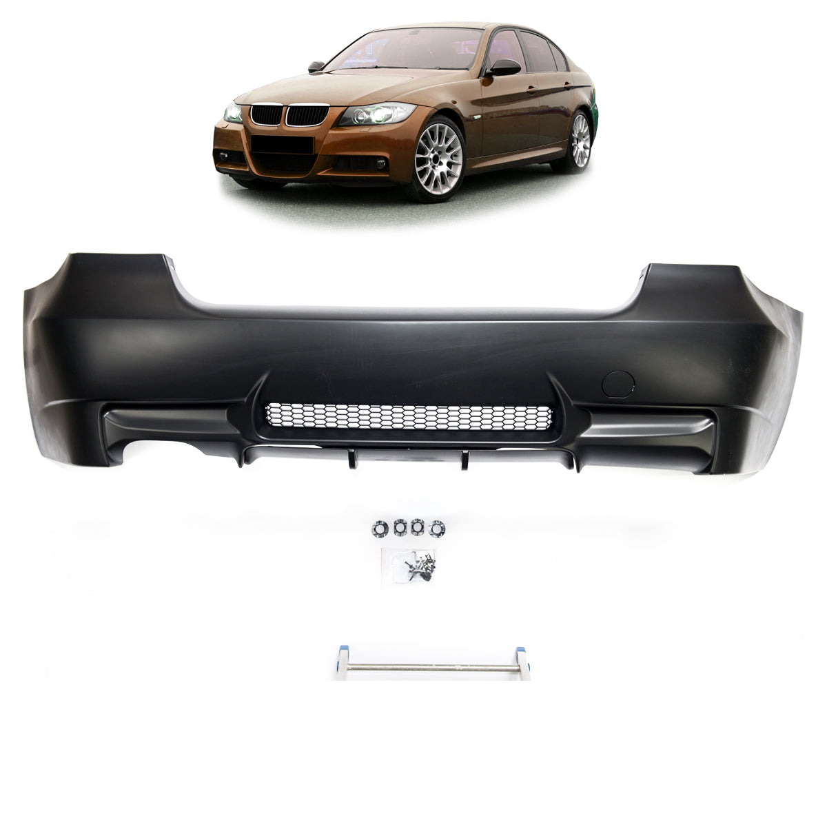 Heckstoßstange passend für BMW 3er E90 Limousine 2005-2011 – Ansicht 1