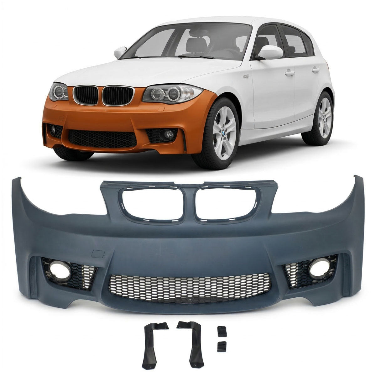 Frontstoßstange mit Grill passend für BMW 1er E81 E87 E88 E82 2004-2011 – Ansicht 1