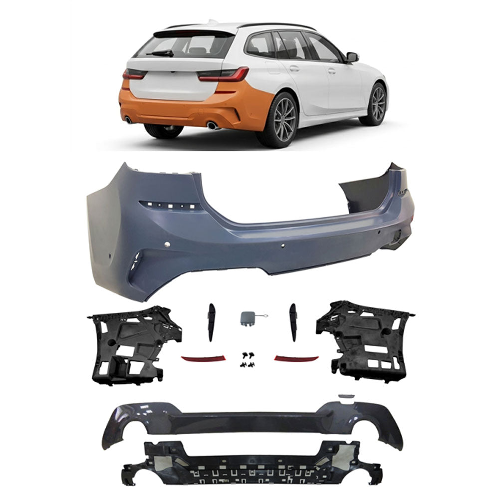 Heckstoßstange M-Tech mit PDC mit Diffusor passend für BMW 3 G21 Touring 2019-2022 – Ansicht 1