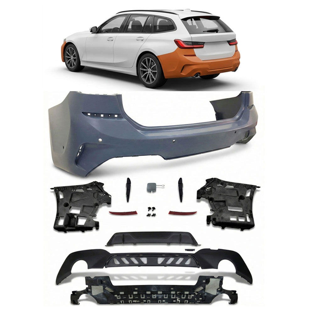 Heckstoßstange mit PDC mit Diffusor passend für BMW 3er G21 Touring 2019-2022 – Ansicht 1