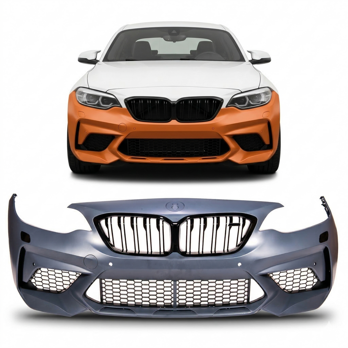 Frontstoßstange mit PDC mit SRA mit Grill passend für BMW 1er E81-E88 2004-2012 – Ansicht 1