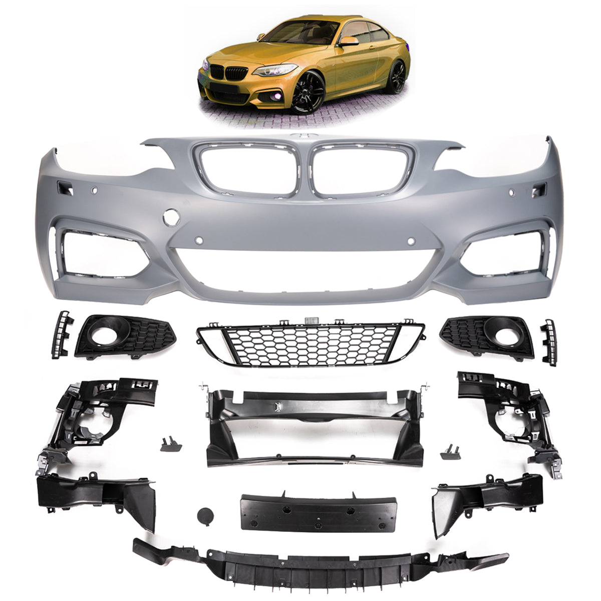 Frontstoßstange M-Tech passend für BMW 2 Series F22 F23 Coupé Cabrio 2014-2021 – Ansicht 1