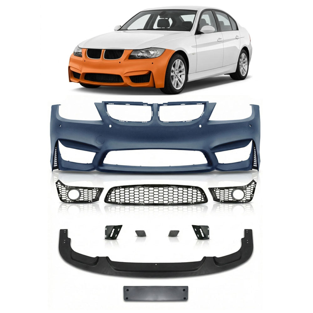 Frontstoßstange mit PDC mit SRA mit Nebelscheinwerfer-Aufnahme passend für BMW 3er E90 E91 2005-2008 – Ansicht 1