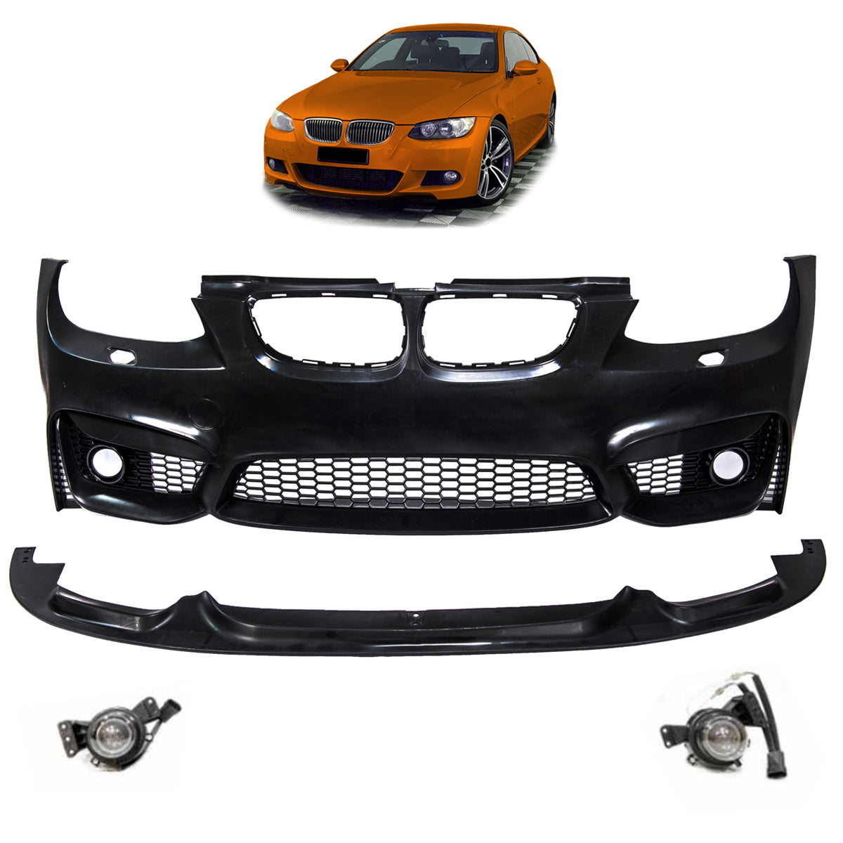 Frontstoßstange mit PDC mit SRA mit Nebelscheinwerfer-Aufnahme passend für BMW 3er E92 E93 2006-2010 – Ansicht 1