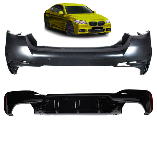 Heckstoßstange mit PDC mit Diffusor passend für BMW 5er F10 Limousine 2009-2016 – Ansicht 1