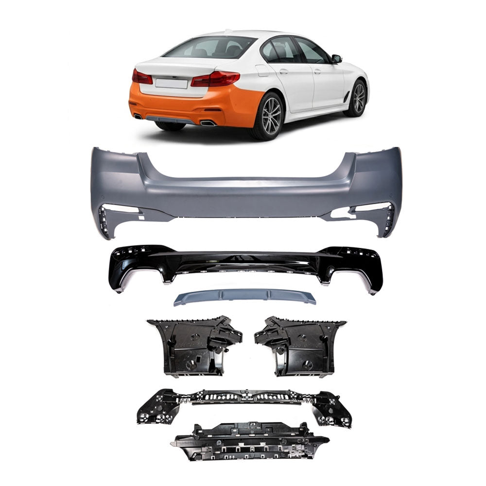 Heckstoßstange M-Tech mit Diffusor passend für BMW 5er G30 Limousine 2016-2023 – Ansicht 1