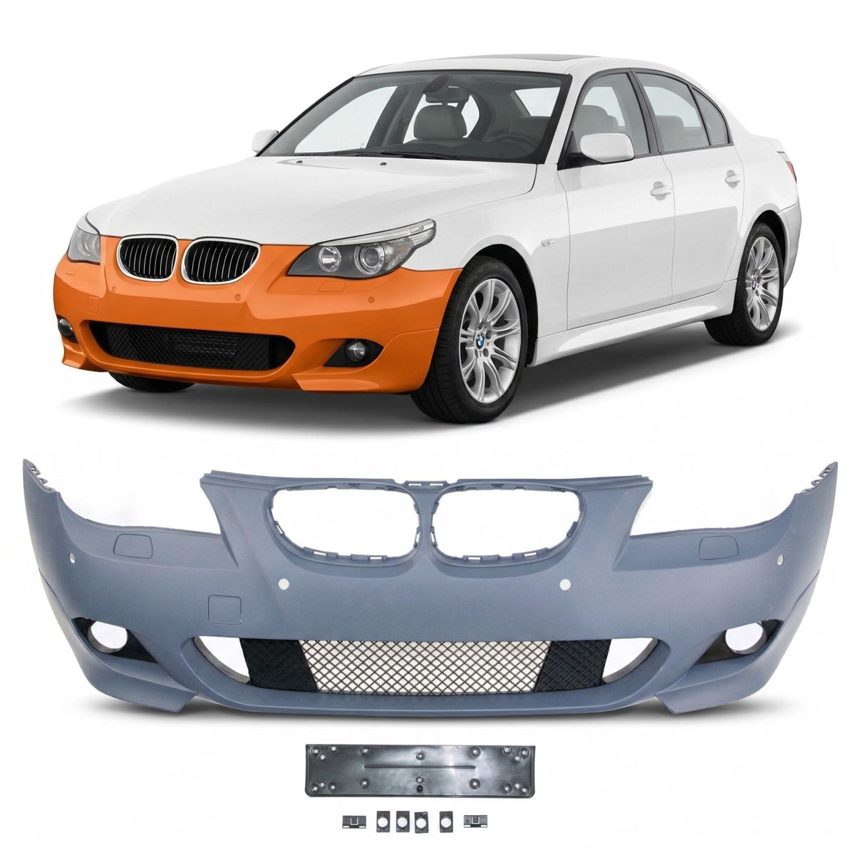 Frontstoßstange M-Tech mit PDC mit SRA passend für BMW 5er E60 E61 2003-2007 – Ansicht 1
