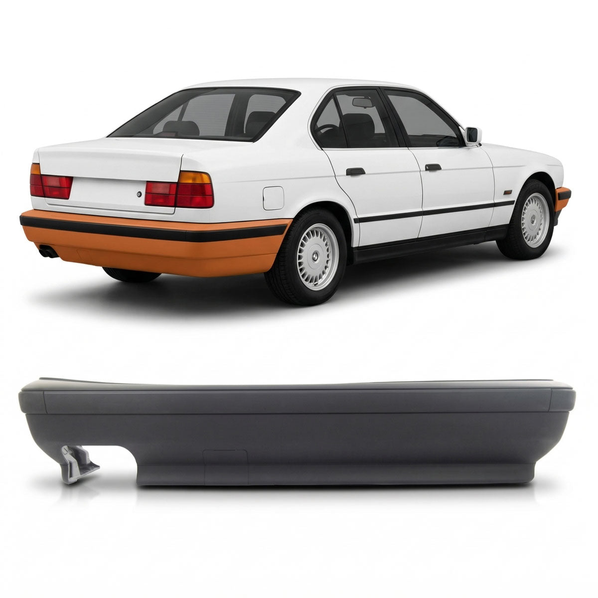 Heckstoßstange passend für BMW 5er E34 Limousine 1987-1997 – Ansicht 1