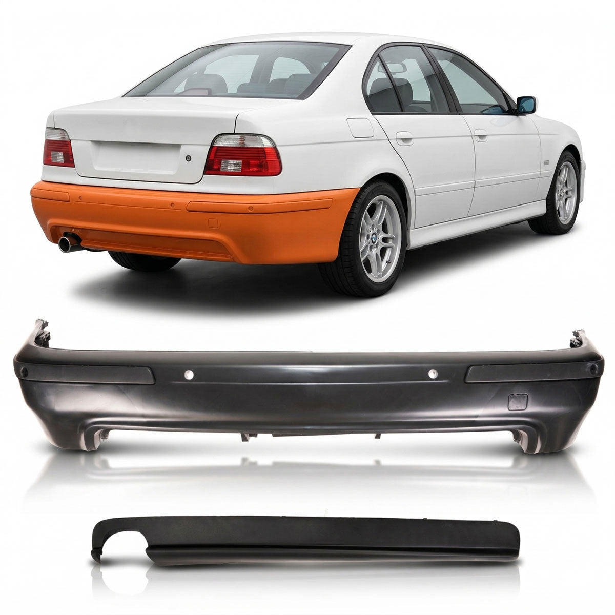 Heckstoßstange M-Tech mit PDC passend für BMW 5er E39 Limousine 1995-2003 – Ansicht 1
