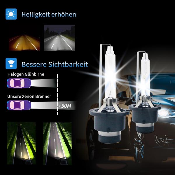 Set Xenon Brenner D4S 6000K  Lampe Birne Scheinwerfer