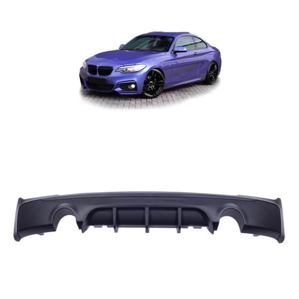Heckansatz Heckspoiler Diffusor passend für BMW F22 Coupe F23 Cabrio für M-Paket 2 Rohr