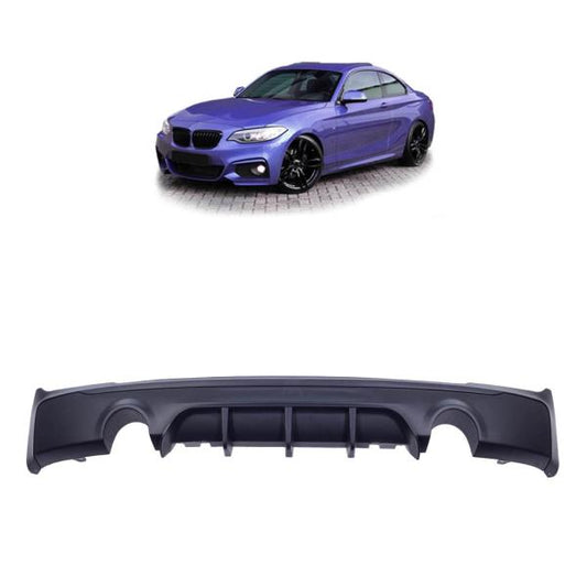 Heckansatz Heckspoiler Diffusor passend für BMW F22 Coupe F23 Cabrio für M-Paket 2 Rohr