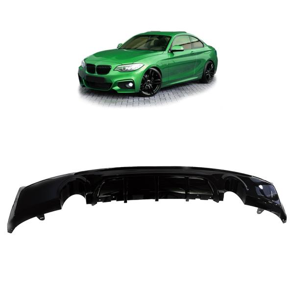 Heckansatz Heckspoiler Diffusor passend für BMW F22 Coupe F23 Cabrio für M-Paket 2 Rohr