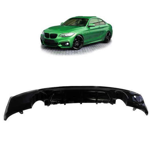 Heckansatz Heckspoiler Diffusor passend für BMW F22 Coupe F23 Cabrio für M-Paket 2 Rohr