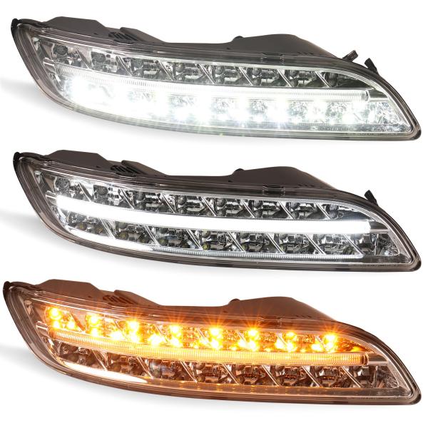LED BLINKER + NEBEL OPTIK passend für PORSCHE 911 997 CHROM FACELIFT 04-08