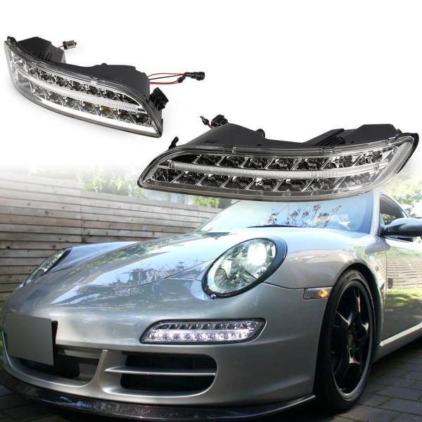 LED BLINKER + NEBEL OPTIK passend für PORSCHE 911 997 CHROM FACELIFT 04-08