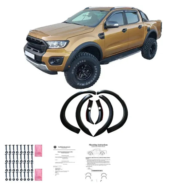 Kotflügelverbreiterungen kompatibel mit passend für FORD Ranger T8 2019 bis 2022 mit ABE