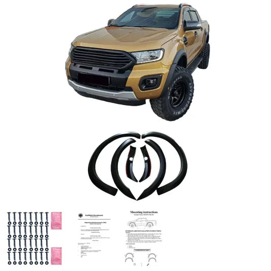 Kotflügelverbreiterungen kompatibel mit passend für FORD Ranger T8 2019 bis 2022 mit ABE