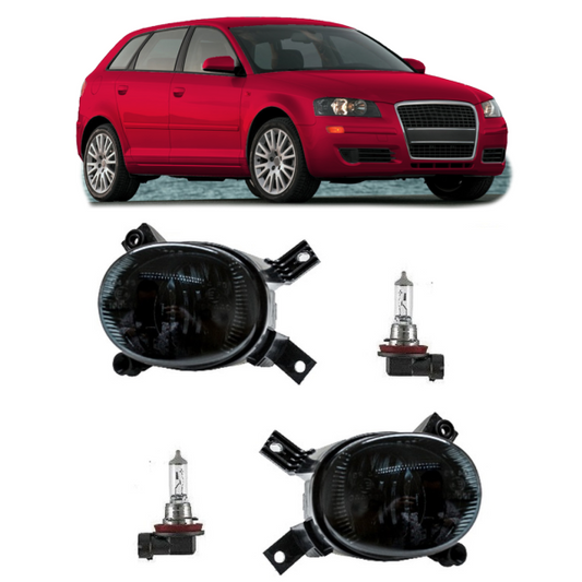 Set Nebelscheinwerfer Smoke Schwarz +H11 passt passend für Audi A3 8P 03-12 A4 8E B7 04-