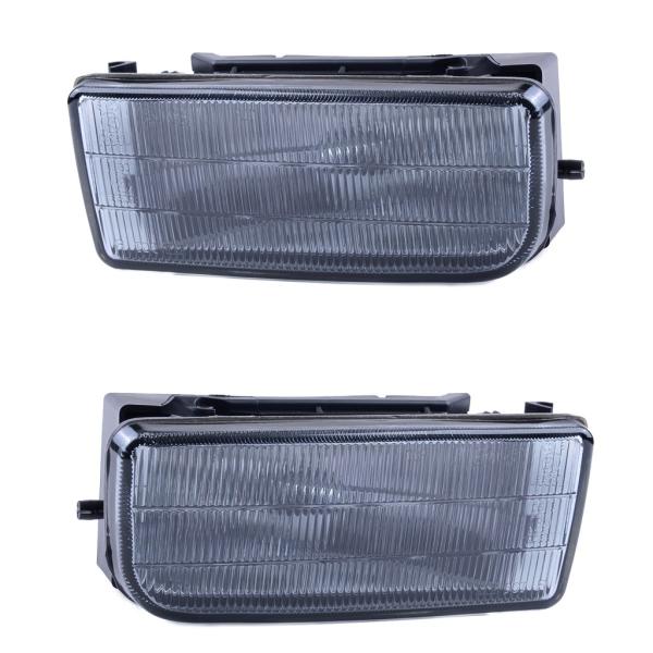 Nebelscheinwerfer SET Smoke Rauchglas schwarz geriffelt passt für alle passend für BMW E36