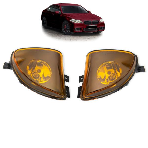 Set Nebelscheinwerfer Klarglas gelb H8 passend für BMW F10 F11 ab 2010-2013