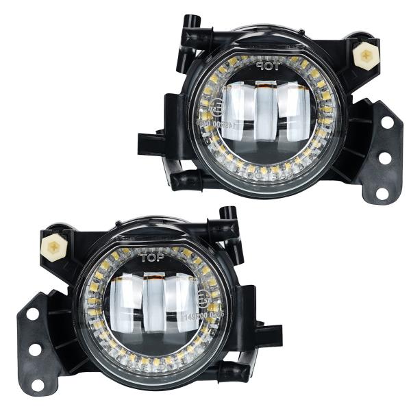 LED Nebelscheinwerfer Set passend für BMW 5er E60 / E61 03-07, 3er E90 / 91 04-12, 3er E46 Coupe/Cabrio 03-07 schwarz/klar