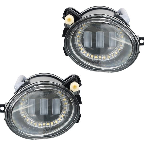 LED Nebelscheinwerfer Set passend für BMW 5er E39 95-04 , 3er E46 Coupe/Cabrio/Lim/Touring 98-07 schwarz/klar (M-Paket)