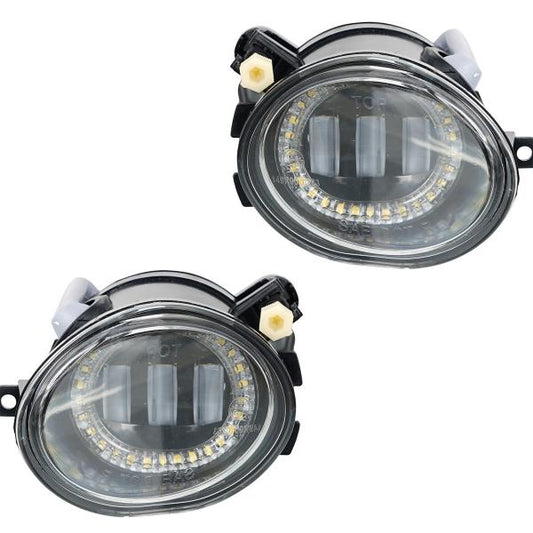 LED Nebelscheinwerfer Set passend für BMW 5er E39 95-04 , 3er E46 Coupe/Cabrio/Lim/Touring 98-07 schwarz/klar (M-Paket)