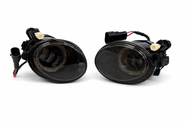 LED Nebelscheinwerfer Set passend für BMW 5er E39 95-04 , 3er E46 Coupe/Cabrio/Lim/Touring 98-07 schwarz/rauch (M-Paket)