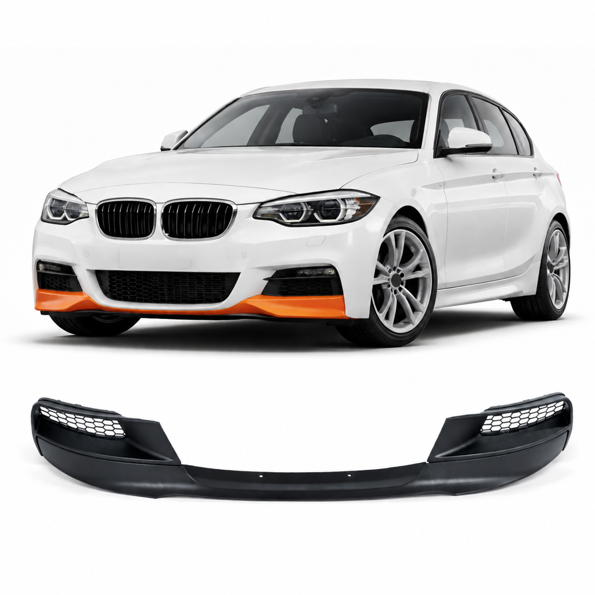 Frontspoilerlippe mattschwarz passend für BMW 1er F20 F21 2011-2015 – Ansicht 1