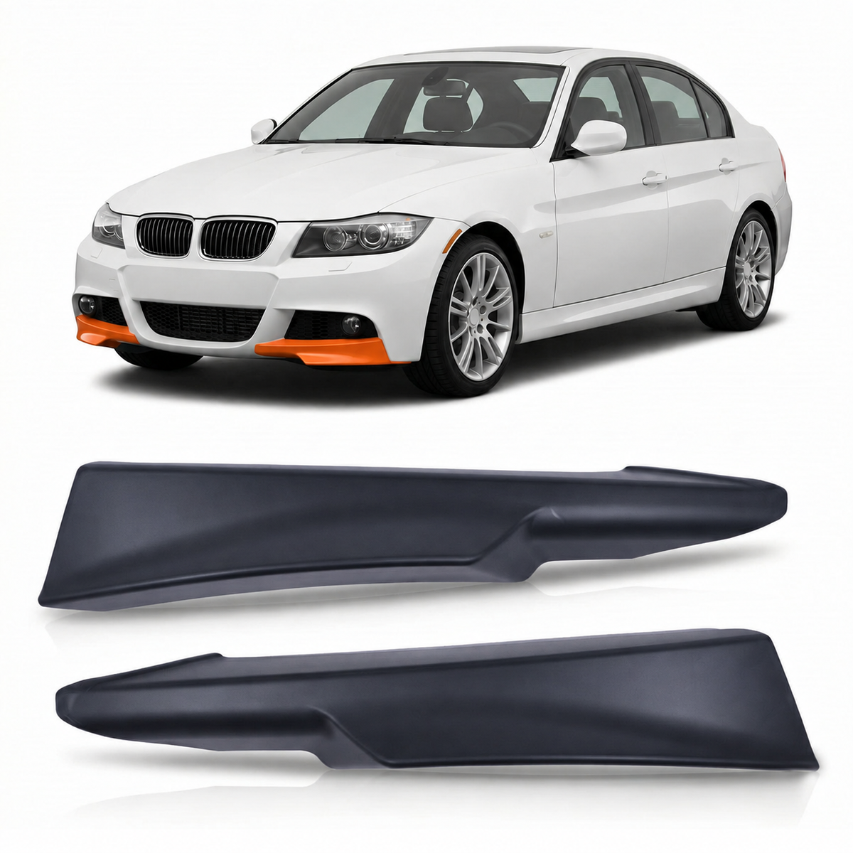 Frontspoilerlippe mattschwarz passend für BMW 3er (E90/E91) 2008-2011 – Ansicht 1