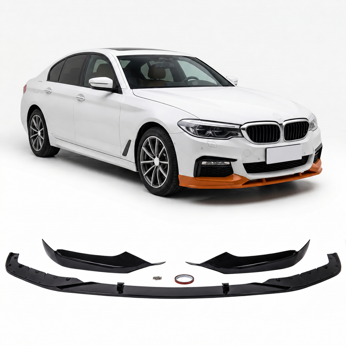 Frontspoilerlippe mattschwarz passend für BMW 5er G30 G31 2016-2020 – Ansicht 1