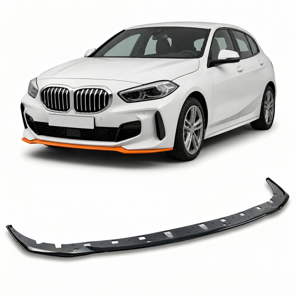 Frontspoiler schwarz glänzend passend für BMW 1er F40 2019-heute – Ansicht 1