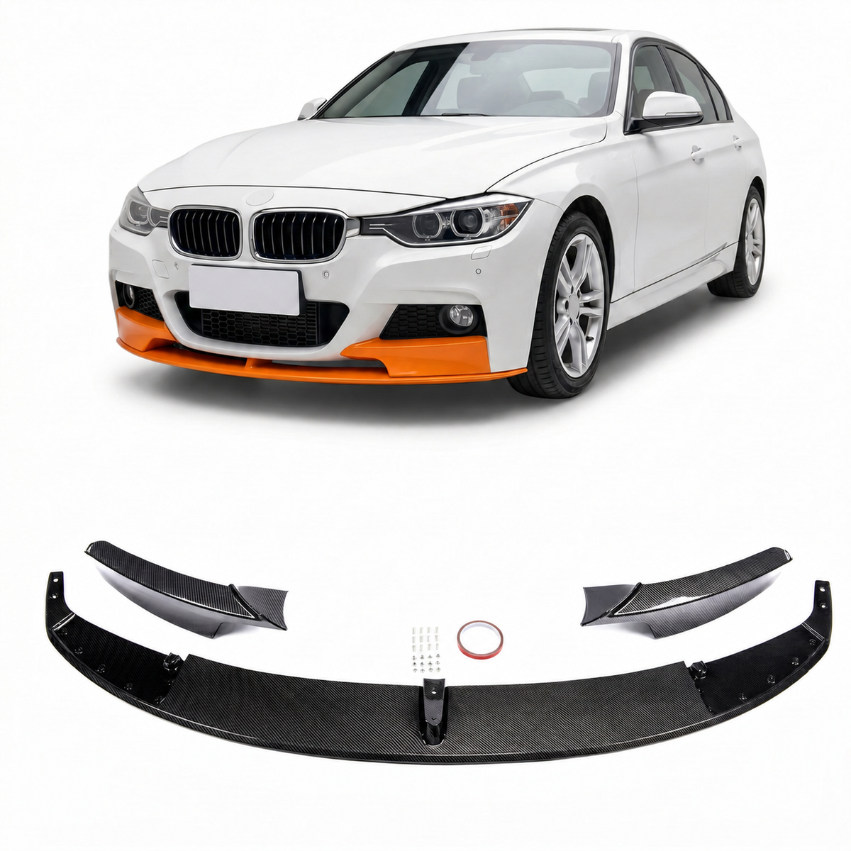 Frontspoilerlippe Carbon-Optik passend für BMW 3er F30/F31 2012-2018 – Ansicht 1