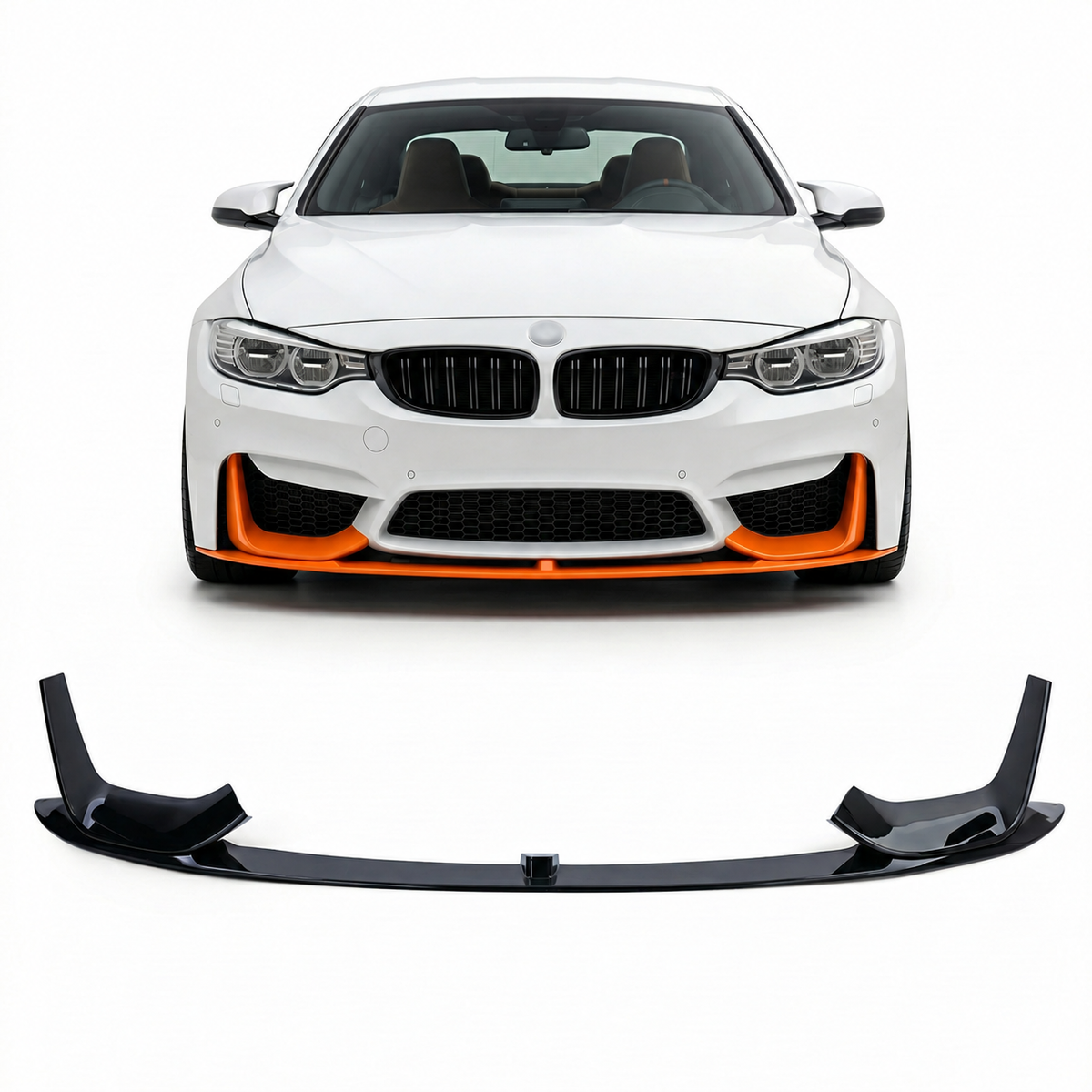 Frontspoiler schwarz glänzend passend für BMW M3 F80 M4 F82 F83 2013-2020 – Ansicht 1
