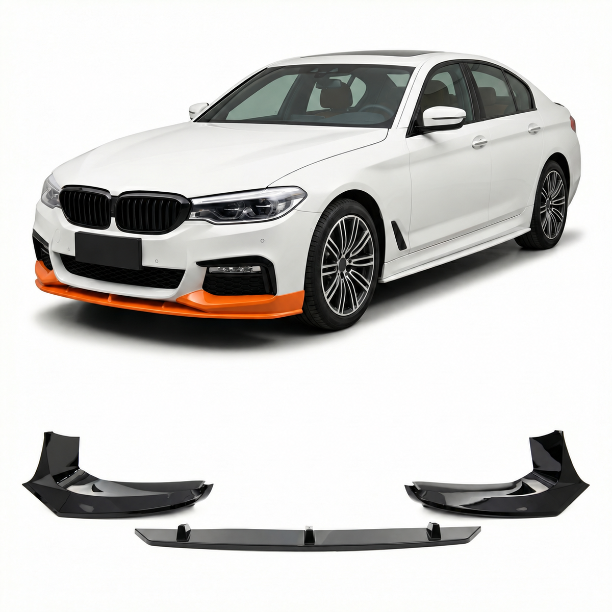 Frontspoilerlippe schwarz glänzend passend für BMW 5er G30 G31 2017-2020 – Ansicht 1
