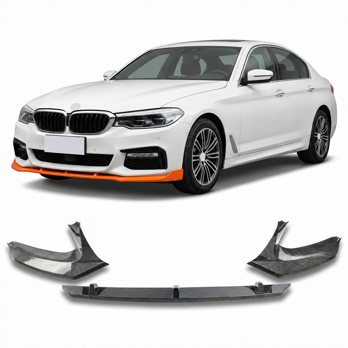 Frontspoilerlippe Carbon-Optik passend für BMW 5er G30 G31 2017-2020 – Ansicht 1