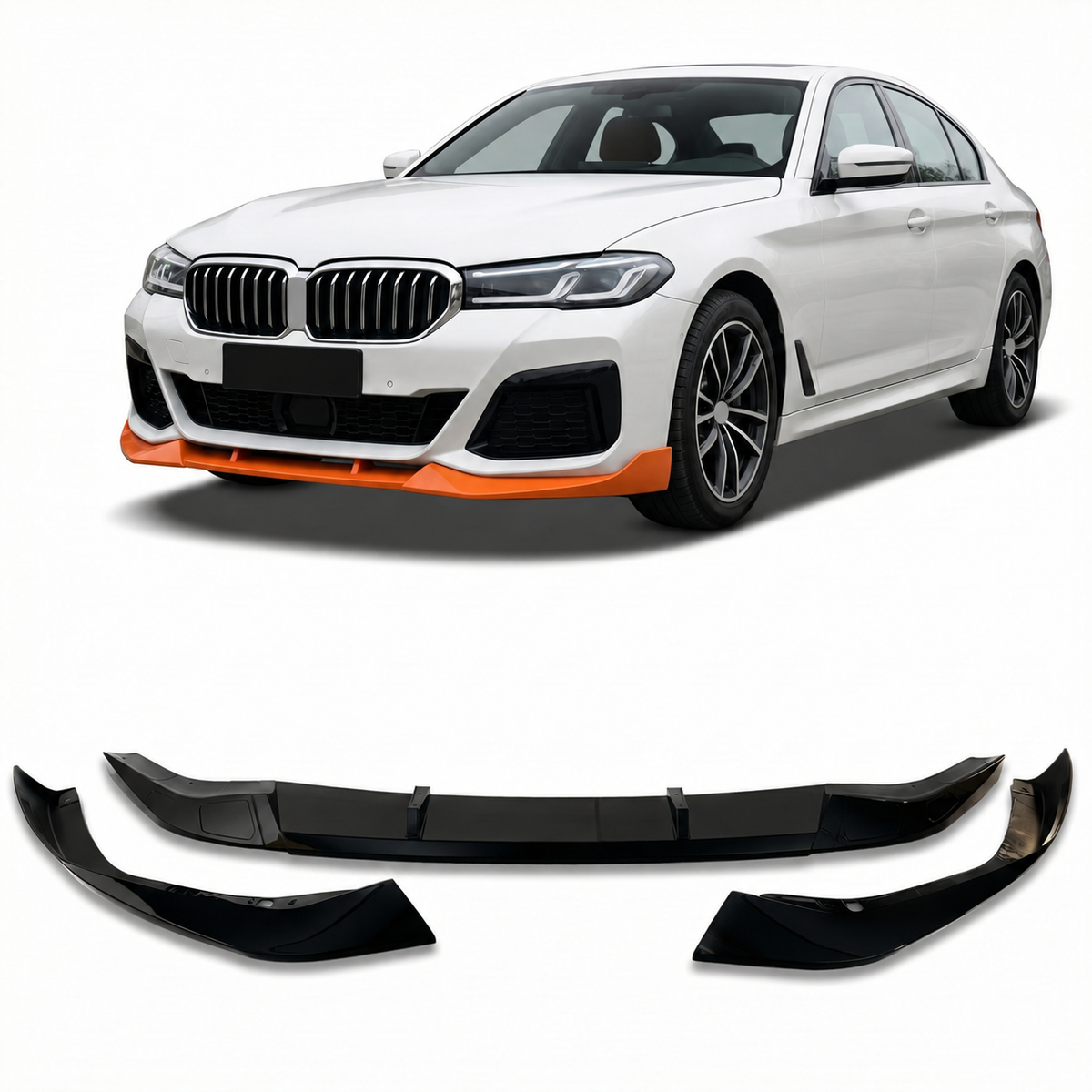 Frontspoiler schwarz glänzend passend für BMW 5er G30 G31 2020-2023 – Ansicht 1