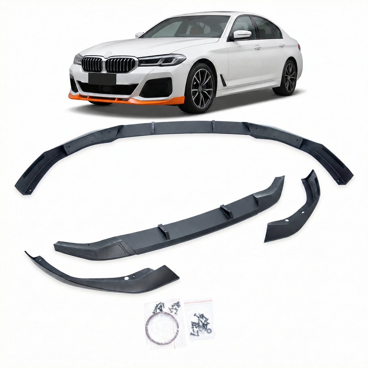 Frontspoilerlippe mattschwarz passend für BMW 5er G30 G31 2021-2023 – Ansicht 1