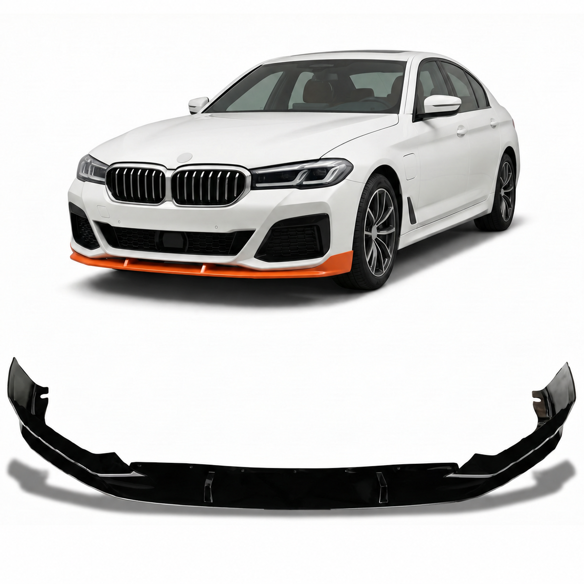 Frontspoilerlippe schwarz glänzend passend für BMW 5er G30 G31 2021-2024 – Ansicht 1
