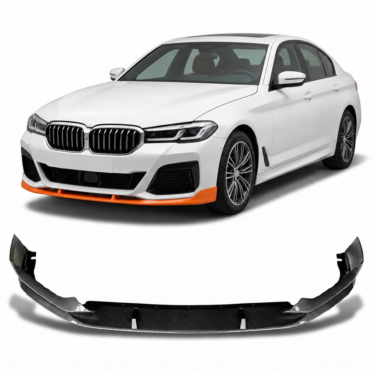 Frontspoilerlippe Carbon-Optik passend für BMW 5er G30 G31 2021-2023 – Ansicht 1