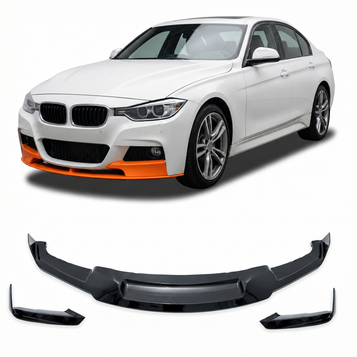 Frontspoilerlippe schwarz glänzend passend für BMW 3er F30 F31 2012-2018 – Ansicht 1