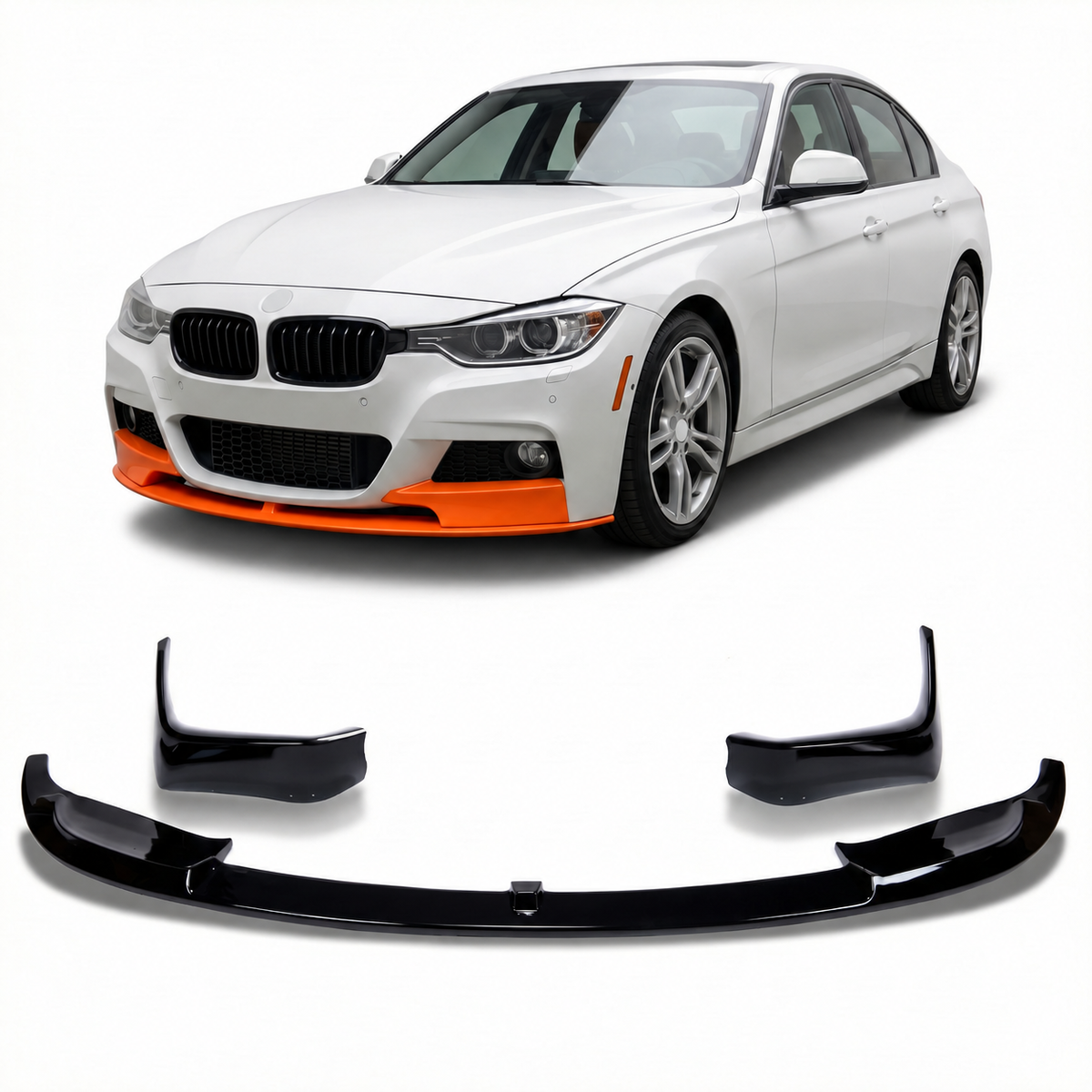 Frontspoiler schwarz glänzend passend für BMW 3er F30 F31 2011-2018 – Ansicht 1
