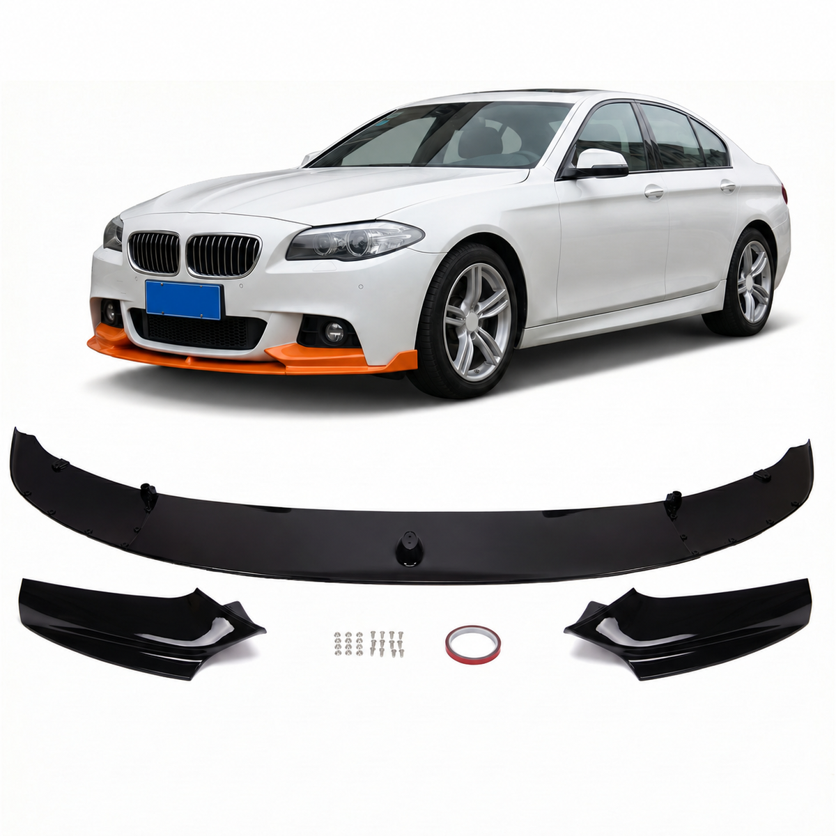 Frontspoiler schwarz glänzend passend für BMW 5er F10 F11 2010-2017 – Ansicht 1