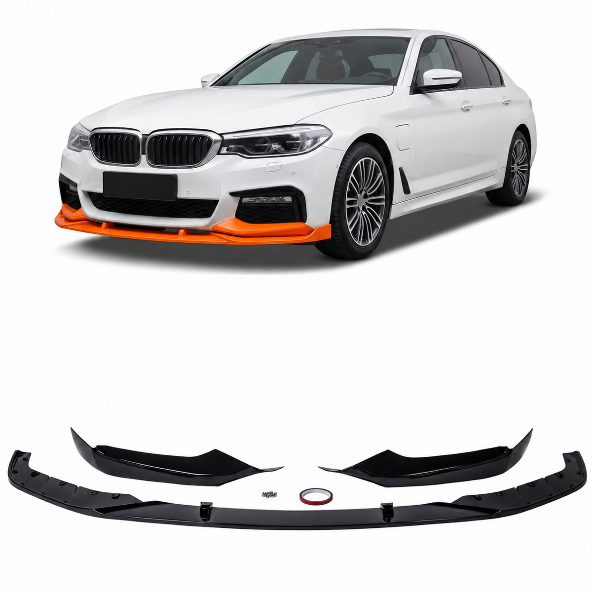 Frontspoiler schwarz glänzend passend für BMW 5er G30 G31 2017-2021 – Ansicht 1