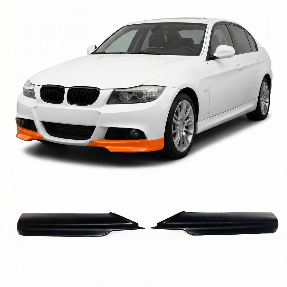 Frontspoilerlippe mattschwarz passend für BMW 3er E90 E91 2005-2008 – Ansicht 1
