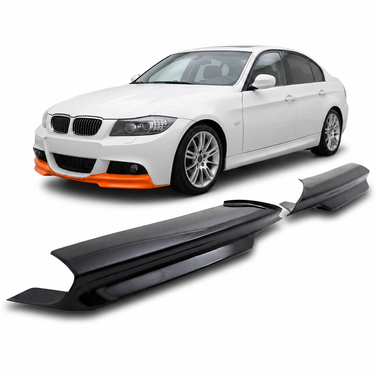 Frontspoiler schwarz glänzend passend für BMW 3er E90 E91 2005-2008 – Ansicht 1